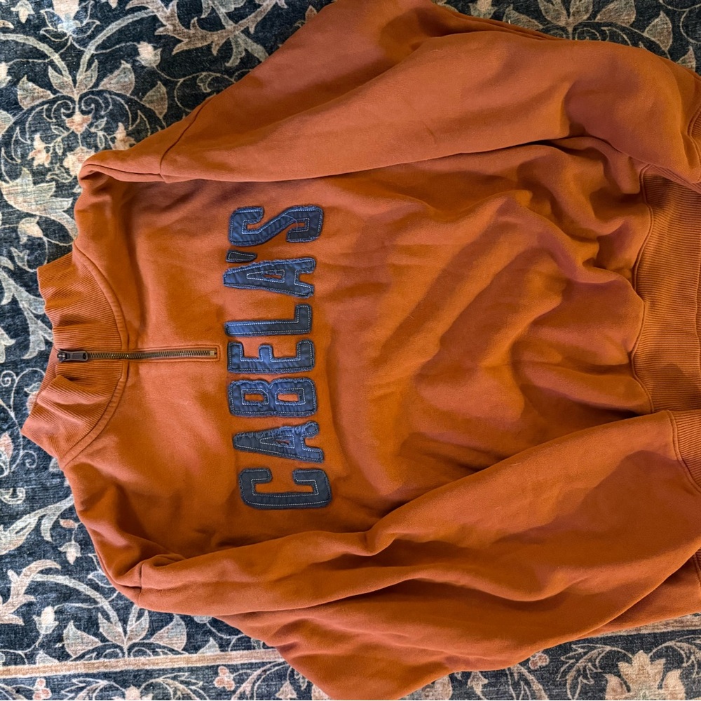 Cabela's Orange Half-Zip Sweater